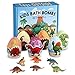 Organic Kids' Bath Bombs and Toys, 6 x 5oz XXL Natural Bath Bombs Dinosaur-Egg Shaped, Handmade Gift Set Safe Bath Fizz Balls
