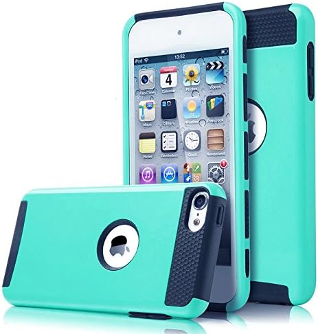 iPod Touch 5 6 Cases, Vecr Slim shell with Soft TPU Dual Layer Case Cover Apple iPod Touch 5th 6th Generation (Sky Blue / Black)