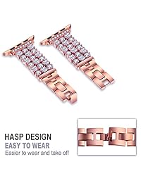Solomo   Correa de repuesto de acero inoxidable para Apple Watch, con hebilla ajustable, para Iwatch Series 4   Series 3   Series 2   Series 1