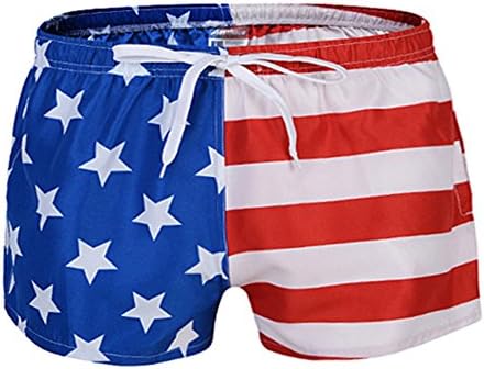 ZHANGJZJ Men Male Flag Print Swimming Trunks Shorts Pants Swimsuit Beach Swim Wear Bathing Suit