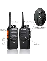 Baofeng U-8S Walkie Talkies - Transceptor portátil de larga distancia con cargador USB, paquete de de 4