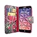 Alcatel One Touch Fierce XL Case, Mstechcorp Magnetic Leather Folio Flip Wallet Pouch Case Cover With Fold Up Kickstand For Alcatel One Touch Fierce XL - Includes Accessories (Cupid Hearts)