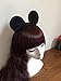 Mickey Mouse Ears Solid Black and Bow Minnie Headband for Boys and Girls Birthday Party or Celebrations (Pack of 6)