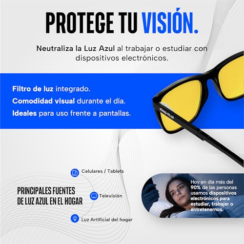 Sleep Ritual Lentes para Computadora Unisex. Lentes Anti Luz Azul con Filtro Avanzado. Lentes para Hombre y Mujer para Laptop, Tablet o Celular