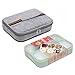 Donxote Bento Boxes Set - 4 Compartments Leakproof Sealing Bento Box 1000ml - BPA-Free Microwave and Dishwasher Safe - with Spoon & Lunch Bag (Green)