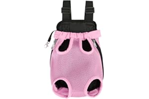 FXGJDENG Pet Carrier Backpack - Adjustable Pet Front Cat Dog Carrier Backpack Travel Bag,Legs Out,Easy-Fit for Traveling Hiking Camping for Small Medium Dogs Cats Puppies. (Pink, Small)