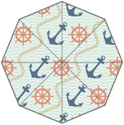Sea nautical pattern Pattern 3D Printed Design Auto Foldable Umbrella