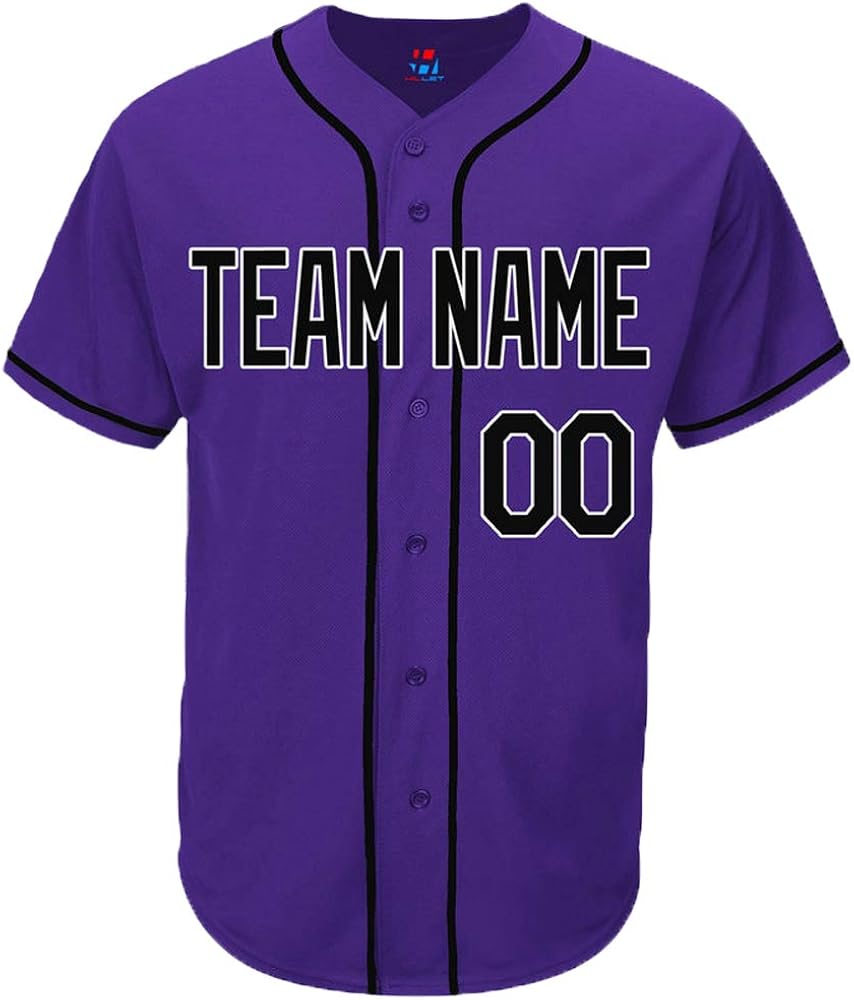 Pullonsy Purple Custom Baseball Jersey for Men Throwback Embroidered Team Player Name & Numbers 