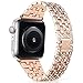 Goton Jewelry Band Compatible with Apple Watch Band 40mm 38mm, Women Luxury Diamond Bling Crystal Stainless Steel Metal Replacement Strap for iWatch Band Series 4 3 2 1 (Rose Gold - 40/38mm)