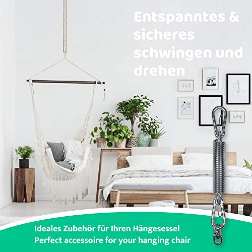 everlar® Hängesessel Schwingfeder Set I Made in EU I Mit Drehwirbel + Sicherungsseil + 2 Karabiner I Für sanftes… – Bild 6