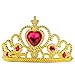 Yansion Princess Dress Up Party Costume Accessories Belle Gift Set For Princess Cosplay Tiara,Wand and Gloves(Yellow) (4 Pieces)