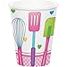 Cedar Crate Market Little Chef Birthday Party Supplies Pack for 16 Guests: Straws, Dinner Plates, Luncheon Napkins, Table Cover, and Cups