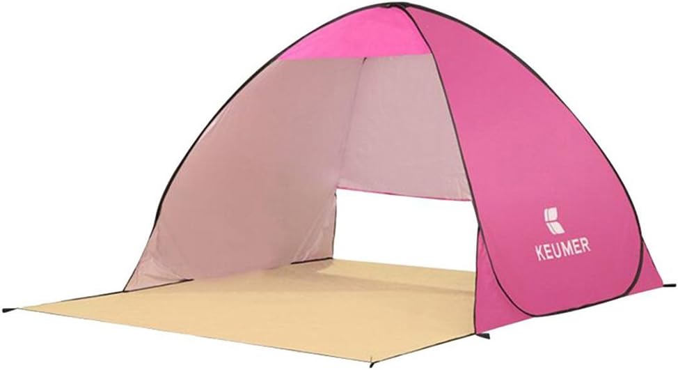 Beach Tent 2-3 Person Outdoor Automatic Pop Up, Portable Baby Beach Cabana Tent with Sun Shade Shelters Anti-UV for Outdoor Garden Camping Hiking Fishing Picnicing (Pink)