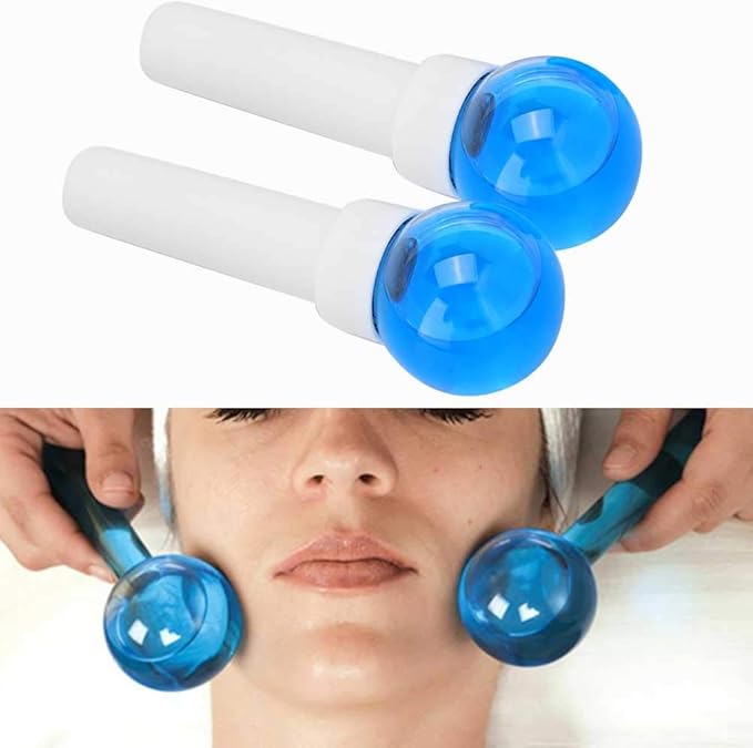 2pcs Face Massage Crystal Ball, Rotatable Ice Globes for Facials, Face