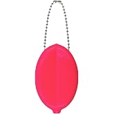 DEEZOMO Oval Squeeze Coin Holders - Coin Purse for Women Colorful with Chain for Men Women Shopping Traveling Popular Color (Neon Pink)