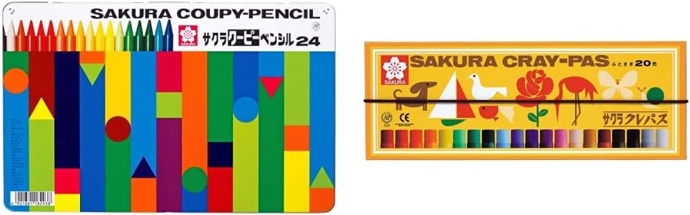 Amazon セット買い サクラクレパス 色鉛筆 クーピー 24色 缶ケース入り Fy24 クレパス 色 ゴムバンド付き Lpr 色鉛筆 文房具 オフィス用品