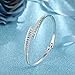 LightTheBo Swarovski Crystals Bangle Bracelets White Gold Plated Hinged Jewelry for Women Girls