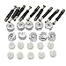 Luckycivia 50 Sets Cam Fitting with Dowel 3-in-1 Hardware Connectors Furniture Side Connecting Pre-Inserted Nut Screw Eccentric Wheel