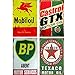 FlowerBeads Mobiloil Company Old Tin Signs Cheap Metal Posters Bar Pub Club Tavern Garage Wall Decor Retro Iron Plaque (4PCS 20X30cm)