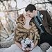 Chicer Wedding Faux Fur Shawl Bridal Faux Fur Shawl Wrap Stole Winter Faux Fur Coat for Bride and Bridesmaids(Grey)