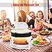 COSTWAY Infrared Halogen Convection Oven with Stainless Steel Extender Ring, 12.68-18 Quart, 1300W, Cooker Glass Bowl Healthy Low Fat Cooking, White