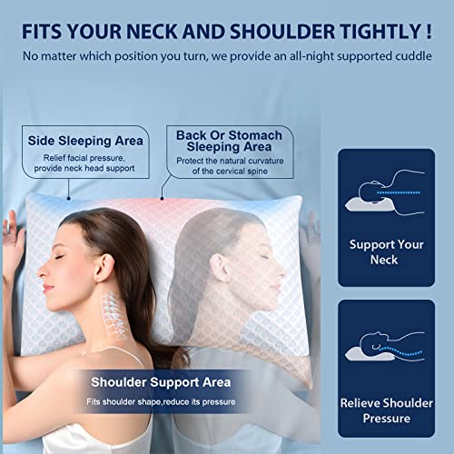 ELIBABA Cooling Side Sleeper Pillows for Neck and Shoulder Pain Relief