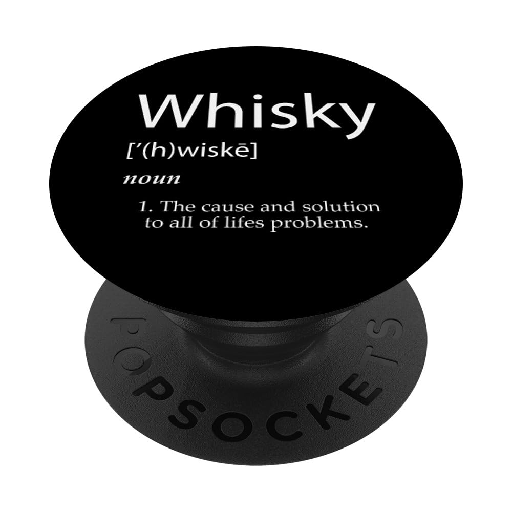 Whisky Joke Definition Funny Adult Drinker Costume Whisky PopSockets Adhesive PopGrip