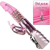 Pink B.O.B.&reg; Rabbit Sex Toy Vibrator for Women - Rotating Beaded Adult Vibe - Erotic Vaginal and Clit Stimulator