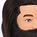 Hairginkgo 100% Human Hair Male Mannequin Head with Beard, cosmetology Mannequin Training Head (black)