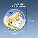 BLUE PANDA Disposable Plates - 80-Count Paper Plates, Horse Birthday Party Supplies for Appetizer, Lunch, Dinner, and Dessert, Kids Birthdays, 9 Inches in Diameter