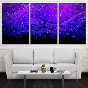 3 Panel Starry Space Pictures Home Wall for...