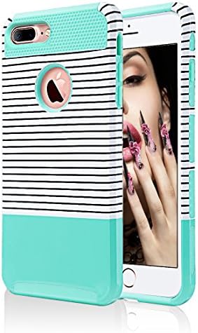 iPhone 7 Plus Case,OLVOO [Minimal Stripe]Ultra Slim iPhone 7 Plus Covers Hard Shell Soft TPU Dual Layer Shockproof Wave Hybrid Protective Covers for iPhone 7 Plus