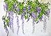 Lannu 12 Pack 3.6 FT Artificial Fake Hanging Wisteria Vine Ratta Silk Flowers String for Home Wedding Party Decor (Purple)