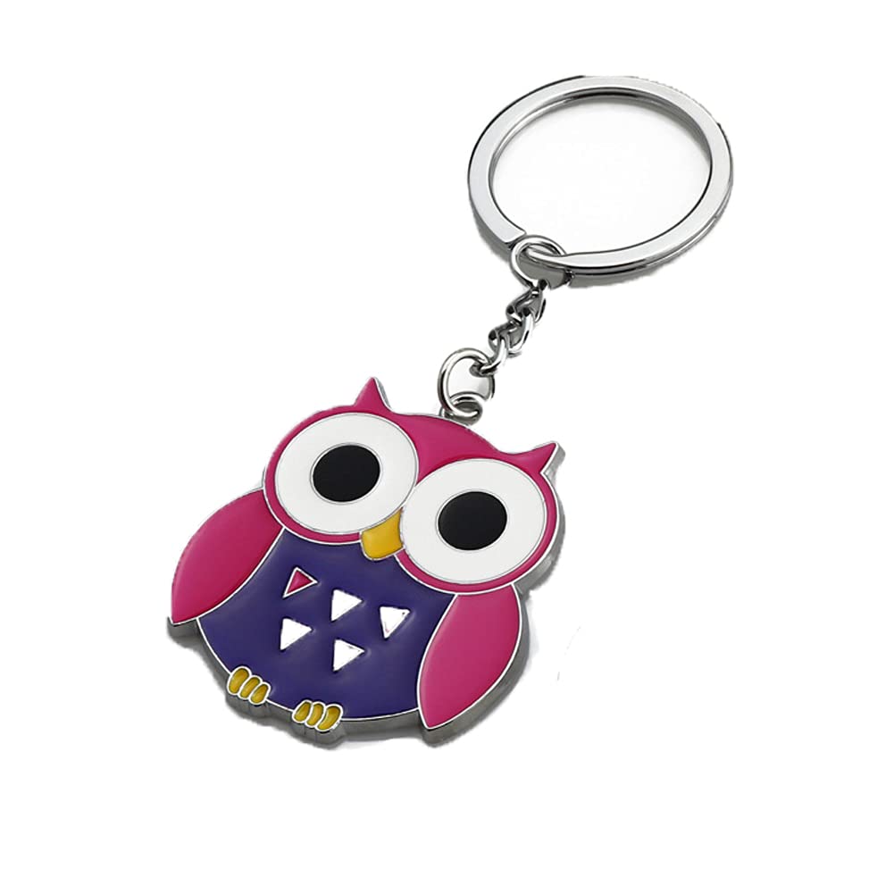 ARFUKA Keyring Owl Pendant Keychain Corlorful Cartoon Keyring Key Chain, Christmas/Birthday Gift for Men and Women