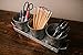 H & K Designs - Silverware Picnic Caddy - Farmhouse Decor, Galvanized Metal Planter with Wooden Handles and 3 Buckets - Rustic Tray Set Organizer