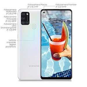 Samsung Galaxy A21s, Smartphone, Display 6.5" HD+, 4 Fotocamere Posteriori, 32 GB Espandibili, RAM 3 GB, Batteria 5000 mAh, 4G, Dual Sim, Android 10, Bianco - immagine 5