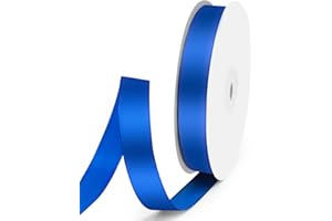 Quhora 5/8" x 50 Yards Satin Ribbon - Royal Blue Silk Ribbon with Spool - Ideal for Gift Wrapping, Floral Bouquets, Crafts, Wedding Party Decorations, Christmas and Sewing Projects