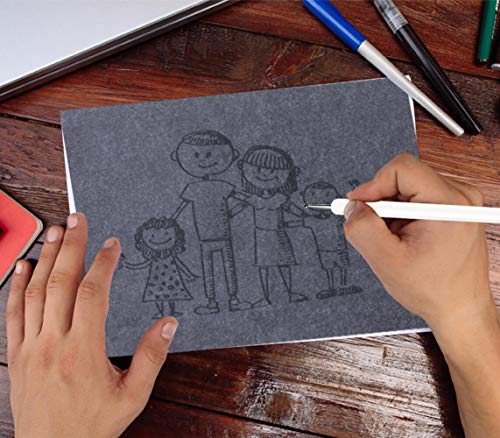 Selizo 100 Sheets Carbon Paper Black Graphite Transfer Tracing Paper with Embossing Stylus Set for Wood, Paper, Canvas Tracing (8.5 x 11 Inches)