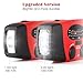Emergency Radio NOAA Weather Radio Hand Crank AM/FM Portable Radio with Self Powered Solar and 3 LEDS Flashlight 1000mAh Power Bank Phone Charger (RED)