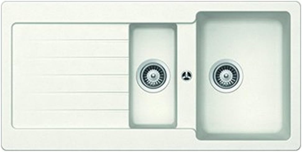 Schock Typos D150 1.5 Bowl Alpina White Granite Kitchen Sink & Waste