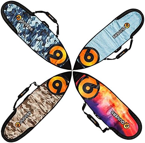 CLEARANCE SALE! Surfboard travel cover for shortboards and fun boards – Turquoise Wave 6’8” - Hard-wearing, water-resistant, corrosion-proof - by Quiver9