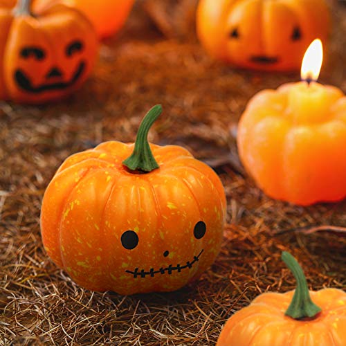 ShellKingdom Artificial Mini Pumpkin for Decoration, Fall Pumpkin for Home/Wedding Thanksgiving/Halloween/Party Decoration 12 PCS(Orange)