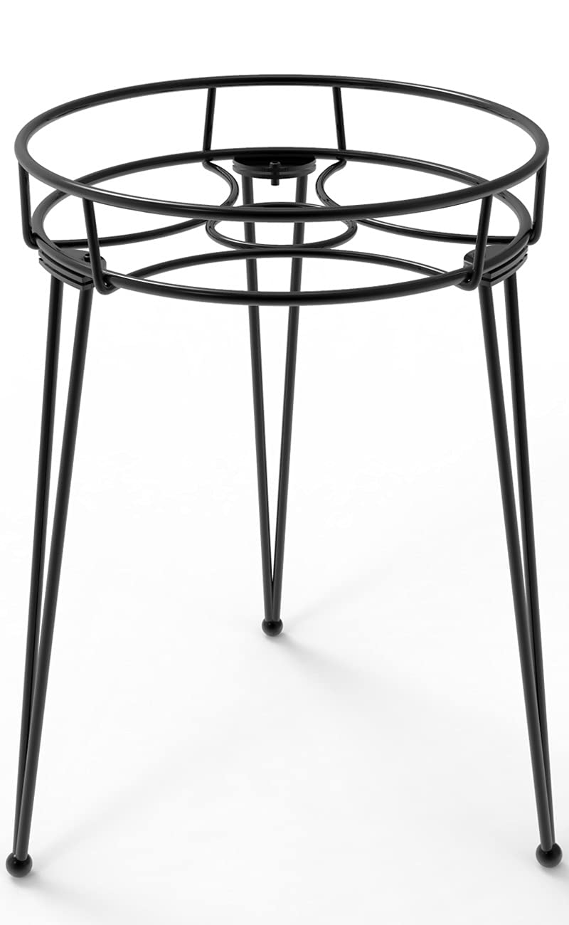 Photo 1 of iLTreFlo Midcentury Modern Metal Potted Plant Stand 18.7 inches Tall Flower Pot Holder Large Rustproof Iron Garden Container Heavy Duty Rack for Planter,Black