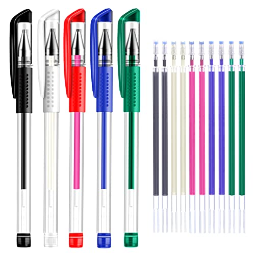 ibotti 5 Colors Stick Heat Erasable Fabric Marking Pens with 10 Free