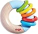 HABA Ring Around Wooden Clutching Toy, Rattle and Teether with Five Moving Rings (Made in Germany)