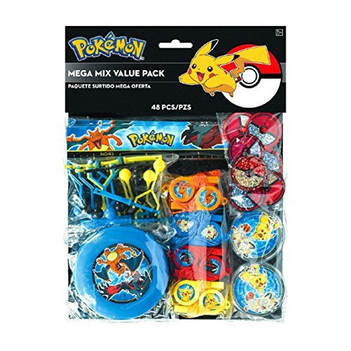 Available! 48 Piece Pokemon Pikachu and Friends Birthday Party Favor Mega Mix Value Pack