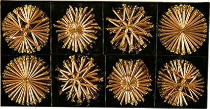 40x Strohsterne Stroh Sterne mit Glitzerapplikationen Weihnachtssterne Deko