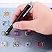 iCrews Capacitive Stylus Scratch and Fingerprint Resistant for iPad Pro Air iPhone 8 7 6 Nexus Samsung Touch Screen Devices Tablets Cell Phones Android Kindle Smartphones.(6 Black)