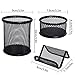 JPSOR 3 Packs Mesh Pencil Pen and Metal Business Card Holder, Black Business Card Pencil Pen Cup Paper Clip Organizer for Desk Office and School