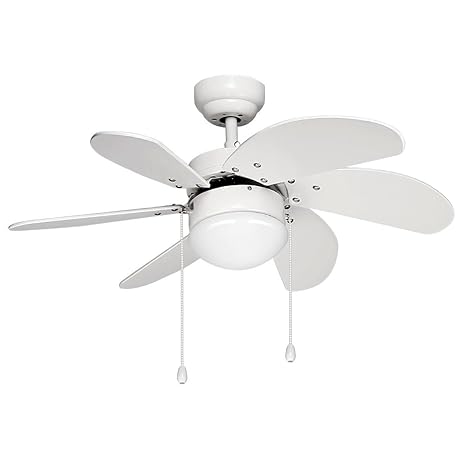 Le 76cm 30 Ceiling Fan With 6 Wooden Blades And Light Kit